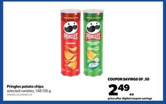 Real Canadian Superstore Pringles potato chips, 148-156 g offer