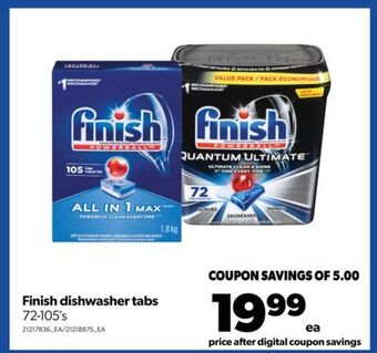 Real Canadian Superstore Finish dishwasher tabs, 72-105's offer