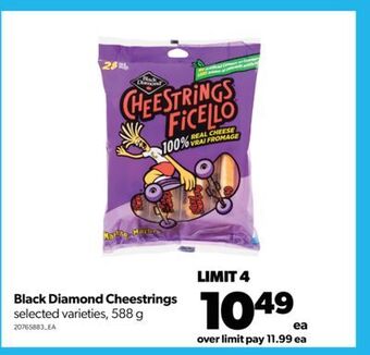 Real Canadian Superstore Black diamond cheestrings, 588 g offer