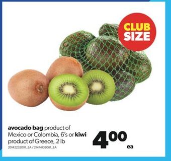 Real Canadian Superstore Avocado bag,6's or kiwi, 2 lb offer