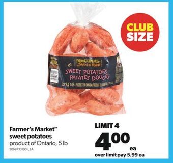 Real Canadian Superstore Farmer's market™ sweet potatoes, 5 lb offer