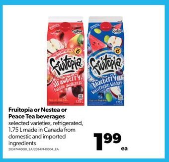Real Canadian Superstore Fruitopia or nestea or peace tea beverages,1.75 l offer