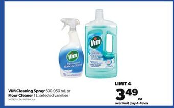 Real Canadian Superstore Vim cleaning spray 500-950 ml or floor cleaner 1 l offer