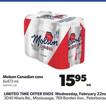 Real Canadian Superstore Molson canadian cans, 6x473 ml offer