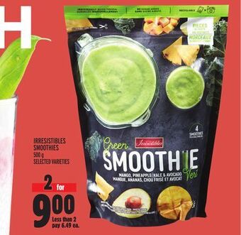 Metro Irresistibles smoothies offer