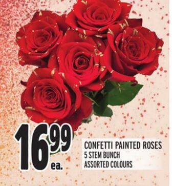 Metro Confetti painted roses 5 stem bunch offer
