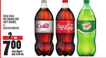 Metro Coca-cola or canada dry soft drinks offer