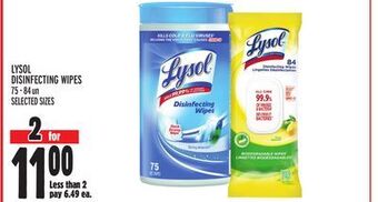 Metro Lysol disinfecting wipes offer