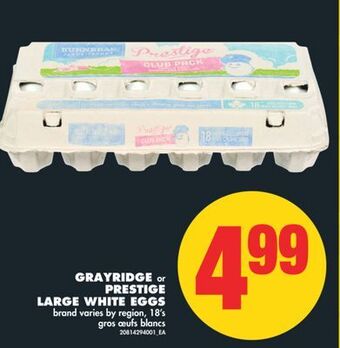 No Frills Grayridge or prestige large white eggs, 18's offer