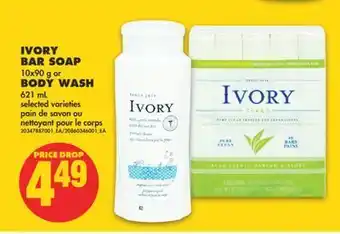 No Frills Body wash 621 ml or ivory bar soap 10x90 g offer