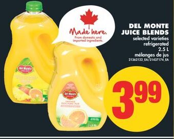 No Frills Del monte juice blends, 2.5 l offer