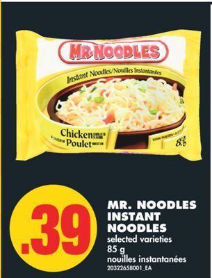 No Frills Mr. noodles instant noodles, 85 g offer