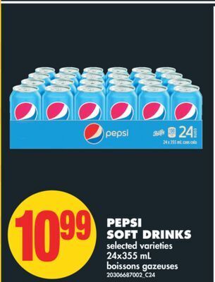 No Frills Pepsi soft drinks, 24x355 ml offer