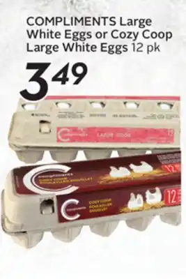 Sobeys Compliments large white eggs or cozy coop large white eggs offer