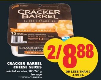No Frills Cracker barrel cheese slices, 200-240 g offer