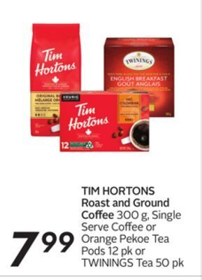 Sobeys Tim hortons roast and ground coffee offer