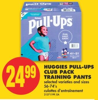 No Frills Huggies pull-ups club pack training pants, 56-74's offer