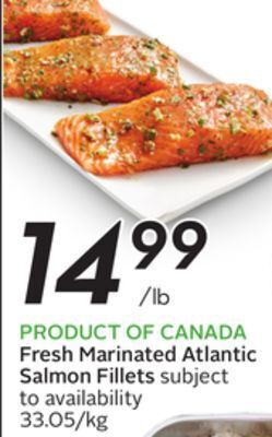 Sobeys Fresh marinated atlantic salmon fillets offer