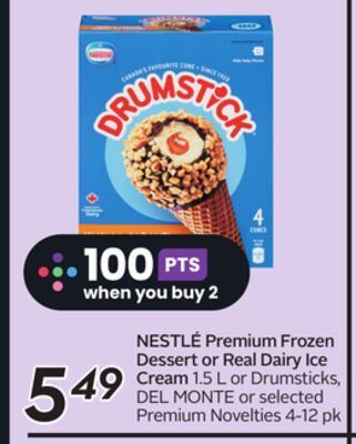 Sobeys Nestlé premium frozen dessert or real dairy ice cream offer