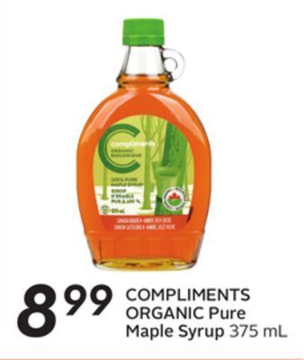 Sobeys Compliments organic pure maple syrup offer