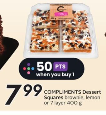 Sobeys Compliments dessert squares offer