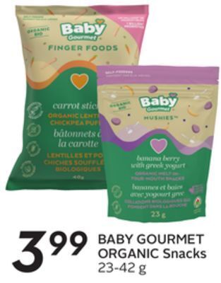 Sobeys Baby gourmet organic snacks offer