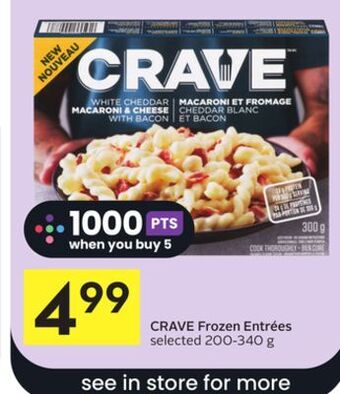 Foodland Crave frozen entrées selected 200-340 g offer