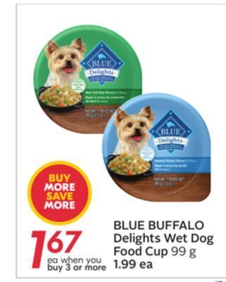 Sobeys Blue buffalo delights wet dog food cup offer