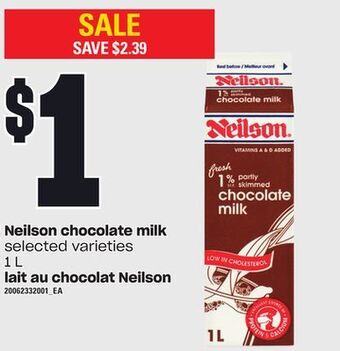Independent Grocer Neilson chocolate milk, 1 l offer