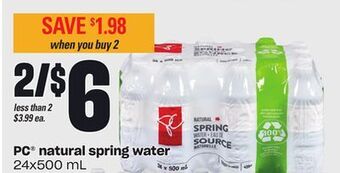 Independent Grocer Pc® natural spring water, 24x500 ml offer