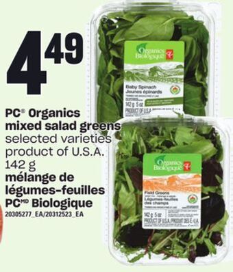 Independent Grocer Pc® organics mixed salad greens, 142 g offer