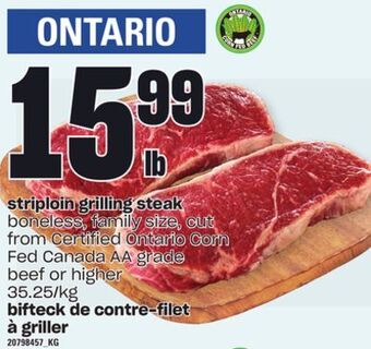 Independent Grocer Striploin grilling steak offer