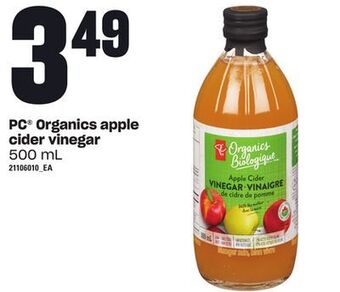Loblaws Pc® organics apple cider vinegar, 500 ml offer
