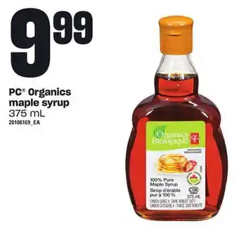 Loblaws Pc organics maple syrup, 375 ml offer