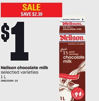 Loblaws Neilson chocolate milk, 1 l offer