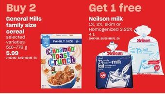 Loblaws General mills family size cereal, 516-778 g offer
