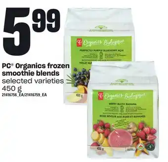 Loblaws Pc® organics frozen smoothie blends, 450 g offer