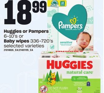 Loblaws Huggies or pampers, 6-10's or baby wipes, 336-720's offer