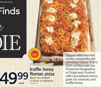 Fortinos Truffle honey roman pizza offer