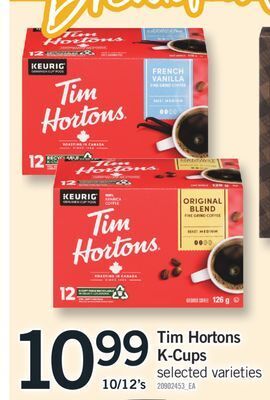 Fortinos Tim hortons k-cups, 10/12's offer
