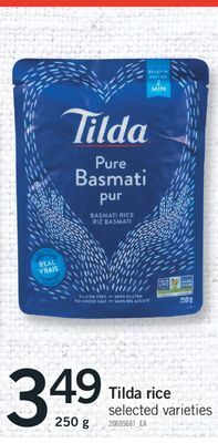 Fortinos Tilda rice, 250 g offer