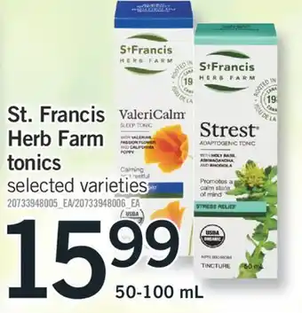 Fortinos St. francis herb farm tonic, 50-100 ml offer