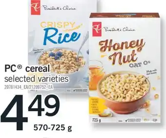 Fortinos Pc® cereal, 570-725 g offer