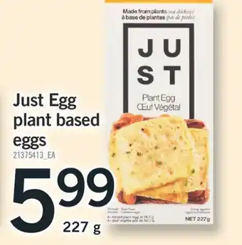 Fortinos Just egg plant based eggs, 227 g offer
