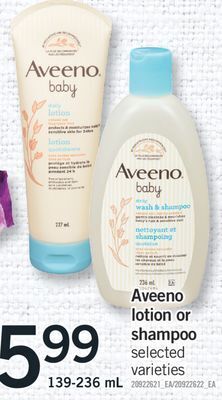 Fortinos Aveeno lotion or shampoo, 139-236 ml offer