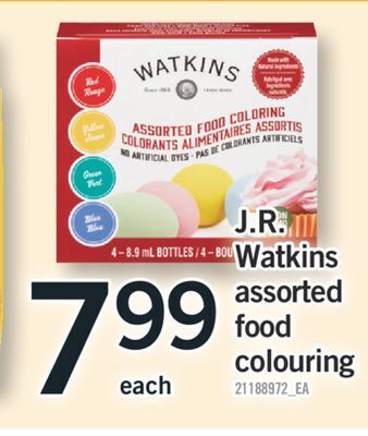 Fortinos J.r. watkins assorted food colouring offer