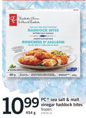 Fortinos Pc® sea salt & malt vinegar haddock bites, 454 g offer