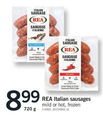 Fortinos Rea italian sausages, 720 g offer