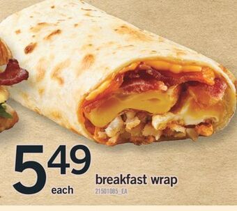 Fortinos Breakfast wrap offer