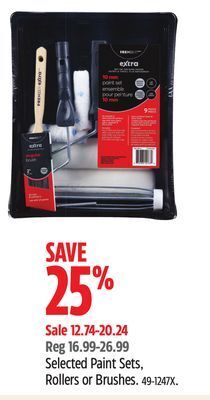 Canadian Tire Premier paint selected paint sets, rollers or brushes offer